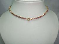 Vintage 50s Fab Pink AB Diamante Cascade Drop Necklace