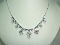 Vintage 50s Starlet Glamour Diamante Rhinestone Drop Necklace on Chain