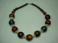 Vintage 70s Chunky Multicoloured Lucite Bead Necklace 