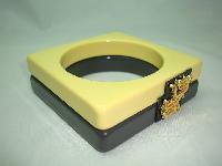 Double Lemon & Grey Square Bangle with Versace Hardware
