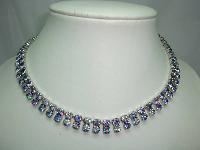 Vintage 50s Fab 2 Row AB Rhinestone Diamante Necklace