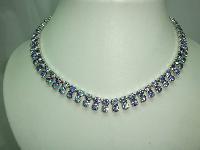 Vintage 50s Fab 2 Row AB Rhinestone Diamante Necklace