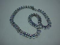 Vintage 50s Fab 2 Row AB Rhinestone Diamante Necklace