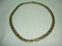 1950s Fab Sapphire Blue Diamante Gold Collar Necklace 
