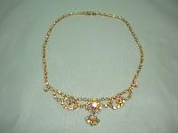 Vintage 50s Sparkling AB Rhinestone Diamante Cascade Drop Necklace