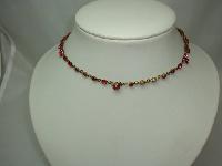 Vintage Art Deco Fab Pink Paste Diamante Triangle Drop Style Necklace