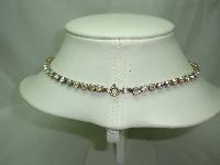Vintage 50s Sparkling AB Diamante Flower Drop Necklace