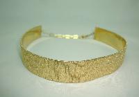 Vintage 70s Signed Grosse Wide Flexible Textured Gold Choker Necklace