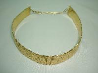 Vintage 70s Signed Grosse Wide Flexible Textured Gold Choker Necklace