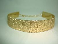 Vintage 70s Signed Grosse Wide Flexible Textured Gold Choker Necklace