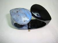 Stylish Jaeger Black & Grey Chunky Clamper Bangle Bracelet WOW!