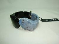 Stylish Jaeger Black & Grey Chunky Clamper Bangle Bracelet WOW!