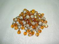 Vintage 50s Citrine Glass Bead & Silver Tassel Cascade Brooch