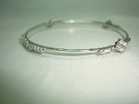Vintage 80s Quality Sparkling Diamante Silvertone Bangle