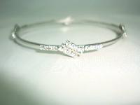Vintage 80s Quality Sparkling Diamante Silvertone Bangle