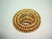 Vintage 50s Fabulous Large Domed Oval Citrine Diamante Goldtone Brooch