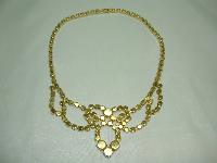 Vintage 50s Amazing AB Diamante Gold Cascade Drop Necklace