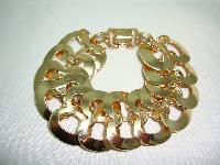 Vintage 50s Attractive Wide Gold Figure of Eight Fancy Link Bracelet 