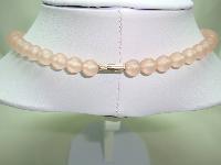 Vintage 70s Contemporary Pretty Pink Lucite Circles Drop Bead Necklace