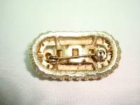 1950s Unusual Signed Sphinx Amber Citrine Orange Diamante Gold Brooch 