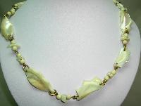 Vintage 50s Fab Chunky Mother of Pearl Irregular Shape Link Necklace