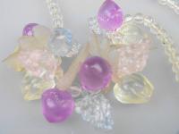 Vintage 70s Fabulous Colourful Fruits Lucite Cluster Bead Necklace WOW