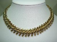 Vintage 50s Quality Fancy Link Heavy Goldtone Necklace Designer
