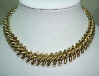 Vintage 50s Quality Fancy Link Heavy Goldtone Necklace Designer