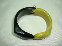 Stylish Jaeger Black & Green Chunky Clamper Bangle Bracelet WOW!