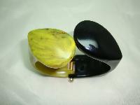 Stylish Jaeger Black & Green Chunky Clamper Bangle Bracelet WOW!