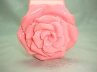 Fabulous Wide Chunky Pink Flower Acrylic Bangle Statement Piece!