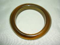 Vintage 70s Unusual Clear Olive Green Lucite Irregular Shaped Bangle 