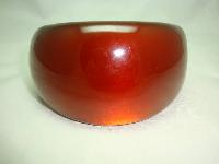Fabulous Chunky Amber Brown Moonglow  Acrylic Lucite Wide Bangle 