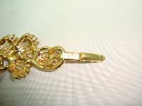Vintage 80s Signed Napier Fancy Floral Link Design Goldplated Bracelet