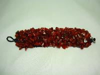 Fabulous and Stylish Smooth Cornelian Chip Stone Wide Cuff Bracelet 