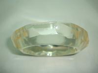Attractive Chunky Clear Lucite Acrylic Diamand Cut Faceted Bangle Wow!
