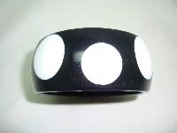 Quirky and Fun Chunky Wide Black and White Spot Plastic Bangle 