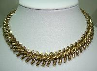 Vintage 50s Quality Fancy Link Heavy Goldtone Necklace Designer