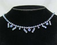 Vintage 1950s Sparkling AB Rhinestone Diamante Drop Necklace Pretty!