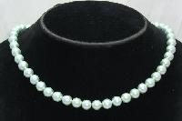 Vintage 50s Mint Green Glass Faux Pearl Bead Necklace