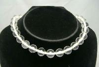 1950s Clear Glass Bead Hand Knotted Choker Necklace WOW