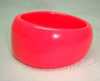 Fabulous Funky Chunky Wide Sunset Hot Coral Lucite Plastic Cuff Bangle