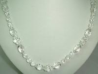 Vintage 50s Long Sparkling Crystal Glass Bead Necklace 