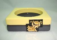 Double Lemon & Grey Square Bangle with Versace Hardware