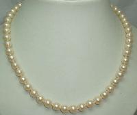 1950s Hand Knotted Simulated Faux Pearl Bead Necklace