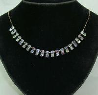Vintage 30s Sparkling Double Row AB Rhinestone Diamante Necklace