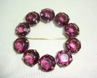 Antique Victorian Beautiful Amethyst Purple Paste Stone Garland Brooch