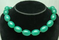 1950s Chunky Green Marble Effect Lucite Bead Necklace