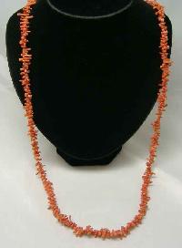 Vintage 30s Art Deco Genuine Red Branch Coral Flapper Necklace WOW