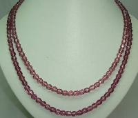 Vintage 50s 2 Row Purple Amethyst Glass Bead Necklace